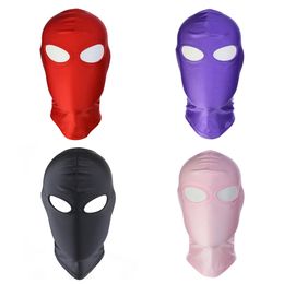 Small Size BDSM Fetish Mask Hood sexyy Toys Open Mouth Eye Bondage Party Cosplay Headgear Adult Game for Couples Woman