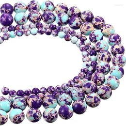 Other Round Loose Purple Lake Blue Sediment Jasper Stone Beads For Fashion Jewellery MakingOther Toby22