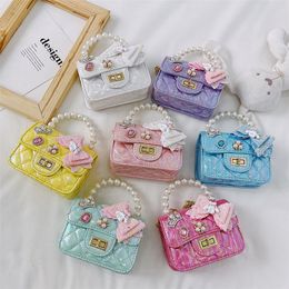 Kids Mini Purses and Handbags Cute Girls Princess Pearl Crossbody Bag Kawaii Little Girl Party Hand Bags Tote 220630