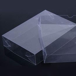 Gift Wrap 20pcs Clear PVC Box Plastic Packaging Rectangle Transparent Up And Bottom Cover BoxesGift