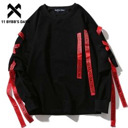 11 BYBB S DARK SS Ribbons Hoodies Streetwear Men Sweatshirts Punk Rock Long Sleeve Streetwear Hoodie Tops Harajuku Hoodie LJ200826