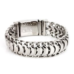 Fashion Charms Men Keel Chain Bracelets & Bangles 316L Titanium Stainless Steel Chic Bike biker Hand Chain Wrist Band Jewelry Pulseras Gift