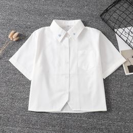 Clothing Sets Japanese School Uniform For Girls Short Sleeve White Shirt Dress Jk Sailor Suit Tops Star Embroidery Cute Work Uniforms