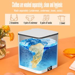 Multi-Function Mini Portable Washing machines Carrielin Smart Sensor Ultrasonic Turbo Cleaner Dormitory Underwear Sock Cleaning Small Sterilization Instrument