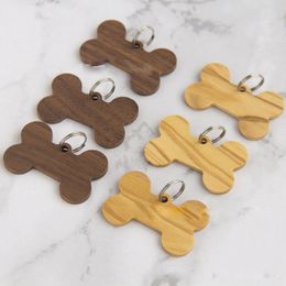 Bag Part Wooden ID Tags Pet Name Dog Tag Anti-lost Wood Customised Cat ID Collar Puppy Nameplate Keychain