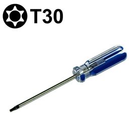 Torx T30 With Hole Screwdriver Key Blue PVC Colourized Bar Handle Screwdrivers Repair Tool Wholesale 20pcs