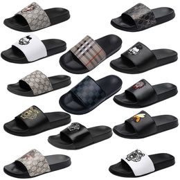 Mens Designers Slides Slippers Fashion Luxurys Floral Slipper Leather Rubber Tiger Bees Avatar Flats Sandals Beach Shoes Gear Bottoms Sliders size 39-46