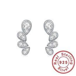 Stud Luxury 925 Sterling Silver Earrings For Women Mossanites Gemstones Wing-spanning Design EarringsStud