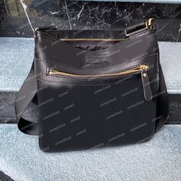 High Quality Men's Canvas Zipper Bag Fashion Mens Messenger Chest Crossbody Shoulder Bags with Strap Design Handbags Factory Price Black Coffee 3 Colours