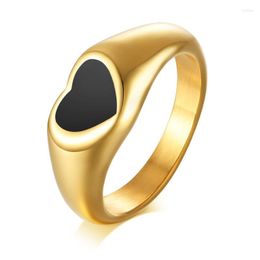 Wedding Rings Romantic Stainless Steel Love Heart Shaped For Women Minimalist Party Charming JewelryWedding
