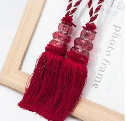 crystal beads curtains UK - Other Decor Décor Home & Garden1Piece Faux Crystal Beaded Tassels Fringe Curtain Tieback Rope Window Drapes Decoration Door Hanging Ball Tas