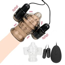 sexy Toys for Men Penis Trainer Glans Vibrator Sleeve Enhancement Delay Lasting Erection Male Masturbation