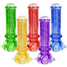 Smoking Colourful Pyrex Thick Glass Glitter Liquid Filled Freezable Philtre One Hitter Catcher Taster Bat Handmade Portable Dry Herb Tobacco Cigarette Holder Tips