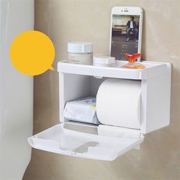 White Multi-function Bathroom Toilet Paper Polder Place Mobile Phone Poilet Paper Dispenser Tissue Box For Home T200425