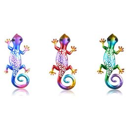 Garden Decorations Metal Gecko Wall Decor Lizards Outdoor Hanging Lizard Statue Sculpture Artwork Balcony Large Fence Garden Decoration 20220503 D3