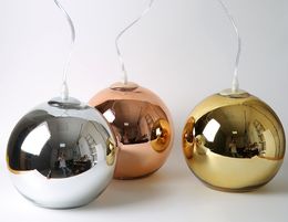 Modern Electroplated Golden Ball Pendant Lamps Glass LED Hanglamp Kitchen Hanging Light Living Room Cafe Luminaries