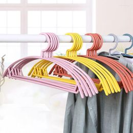 Hangers & Racks Semi-circular Seamless Plastic Clothes Hanger Household Children Adults Macaroon Colour Non-slip Holder