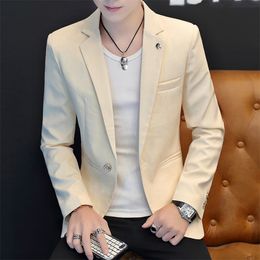 HO men handsome character stealth gauze teenagers light color fashion leisure business blazer 220409