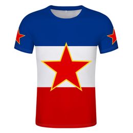 Yugoslav Flag T-shirt Casual Free Custom Unisex Black T-shirt Printing Yugoslav Socialist Federal Republic Clothing 220609