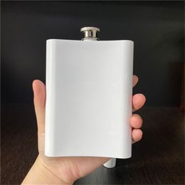 Hip Flasks Sublimation White Blank 8oz/220ml Wine Kettle Bottle Alcohol Whisky Pocket Cup 304 Stainless Steel