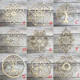 crystal wall decor Canada - Flower of Life Energy Mat Wood Slice Base of Purification Crystals Healing Disc for Home Wall Decor Sacred Geometry Ornaments 220517