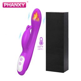 PHANXY G-Spot Dildo Rabbit Vibrators Hitting Vibrating Vagina Massager Female Masturbator Clitoris Stimulator sexy Toys for Women Beauty Items