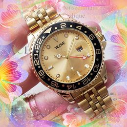 Relogio Masculinity Mens Watch Luxury Fashion Black Blue Gold Dial With Calendar Bracelet Clock Folding Clasp Master Quartz Men Wristwatch