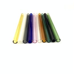 12mm Extra Wide Smoothie Glass Drinking Straws Clear Colored Curved Straight Milky Tea Cocktail Juice Straw