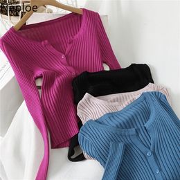 Neploe Sweater Women Korean Thin O-neck Single Breasted Knitted Cardigan Femme Loose Solid Slim Fit Lady Tops 1D888 201222