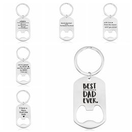 Stainless Steel Bottle Opener Keychain Pendant Home Kitchen Tool Corkscrew Father's Day Gift Key Chain Keyring
