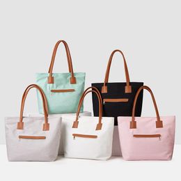 Evening Bags DHL30pcs Shopping Women Canvas Plain Large Capacity Zipper Handbag Mix ColorEvening