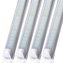 Stock In US + 4ft led tubes light 60W Integrated T8 led light tube 4 feet double Sides 384LEDs 6800 Lumens AC 110-277V