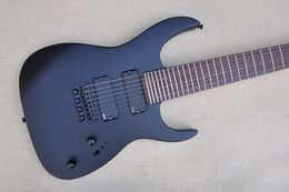 Factory Wholesale 8 Strings Matte Black Electric Guitar with Rosewood fretboard Black Hardware Can be customized