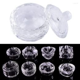 Nail Art Equipment 1PC Acrylic Powder Liquid Crystal Glass Dappen Dish Lid Bowl Cup Holder Manicure Tool For Prud22