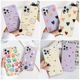 Soft TPU Cases For Xiaomi Mi 11 Lite Ultra 11i 8 A2 CC9e Poco M3 Redmi Note 10S 9A 9 10 K40 Pro Max 9T Cover Love Bear Funda Bags