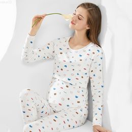Sleep Lounge Cotton Nursing Sleepwear Breastfeeding Pajamas Set Clothe J220823