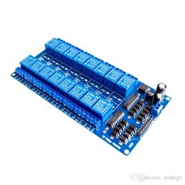 Integrated Circuits 5pcs/lot 12V 16 Channel Relay Module Interface Board For PIC ARM DSP PLC W/Optocoupler Protection LM2576 Power