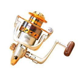 Speed Ratio 5.2:1 Metal Spinning Fishing Reel EF1000-6000 Reels Ocean Sea Boat Ice Fishing Tackle Aluminium 12 Ball