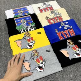 Kith Tom and Jerry Tee Man Women T-shirt Short Sleeves Sesame Street l Fashion Clothes s Outwear Quality215z