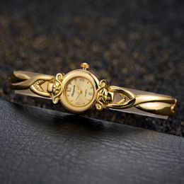 Holdone relógios de pulso relógio de ouro para mulheres topo senhoras relógios de pulso pequeno mostrador à prova dwaterproof água moda presente relojes para mujer