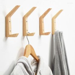 Hangers & Racks Simple Wood Hanging Hooks Wall Mounted Coat Clothes Hanger Key Holder Hat Handbag Storage Bathroom Hook Home