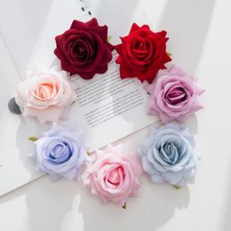 Decorative Flowers & Wreaths 10Pcs Silk Pink Roses Wedding Christmas Decorations For Home Diy Gift Artificial Wall Scrapbooking Needlework F