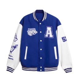 Jaquetas masculinas Letterman Jaqueta Unissex Street Varsity Bordado Uniforme de Beisebol Homens Hip Hop Qualidade Superior Bomber Coatsmen