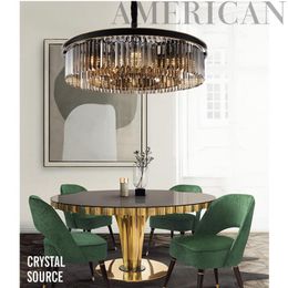 Pendant Lamps Modern LED Crystal Chandelier American Atmosphere Living Room Villa Hanging Light Bedroom Dining Lamp Home DecorPendant