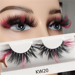 Red Blue Purple Pink Mix 3D Mink Coloured Eyelashes Ombre Vegan Strip Lashes Natural Dramatic Fluffy Colourful Cilias Party 220524