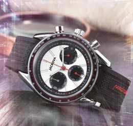 Factory Three Eyes quartz mens time clock watches stopwatch 40mm rubber silicone belt Elegant Luxurious Multi-dial Luminous Generous Watch gifts