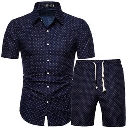 Mens Summer Set Beach Wear Floral Shirt Hawaiian Shorts Streetwear Breathable Clothing Tracksuit 220708