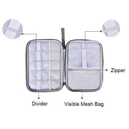 Storage Bags Portable Zipped Travel Organizer Pouch Headphone Holder Document Organiser Cable Charger BagStorage