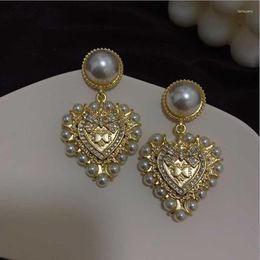 Dangle & Chandelier Baroque Luxury Vintage Full Women Bow Earrings Big Love EarringsDangle Farl22