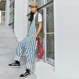 Women's Jumpsuits & Rompers Retro Casual Loose Striped Men's / Bibs Jumpsuit Trousers Denim Slings More Sizes M-XL XXL